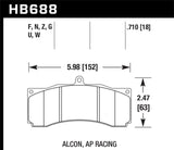 Hawk DTC-80 AP Racing/Stop Tech Universal Performance Compound Racing Brake Pads - HB688Q.710