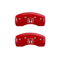 MGP 4 Caliper Covers Engraved Front Honda Engraved Rear H Logo Red finish silver ch - 20219SHOHRD