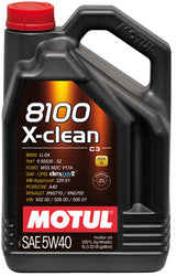 Motul 5L Synthetic Engine Oil 8100 5W40 X-CLEAN C3 -505 01-502 00-505 00-LL04-229.51-229.31 - 102051