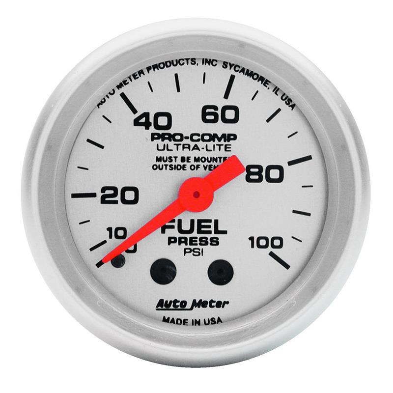 Autometer Ultra-Lite 52mm 0-100 PSI Mechanical Fuel Pressure Gauge - 4312