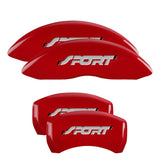 MGP 4 Caliper Covers Engraved Front & Rear No bolts/Sport Red finish silver ch - 10229SSP1RD