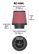 K&N Universal Chrome Filter 6in Flange ID x 7.5in Base OD x 5in Top OD x 6in H - RC-4381
