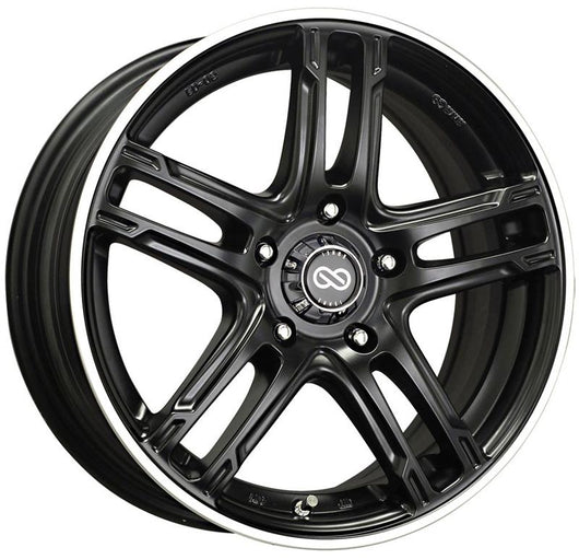 Enkei FD-05 18x7.5 5x100 53mm Offset 72.6 Bore Dia Black Machined Wheel - 434-875-8053BKM