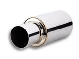 Vibrant TPV Turbo Round Muffler (17in Long) with 4in Round Tip Straight Cut - 3in inlet I.D. - 1062