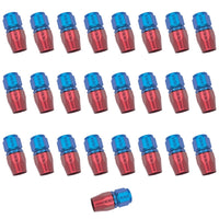 Russell Performance -10 AN Red/Blue Straight Full Flow Hose End (25 pcs.) - 610048